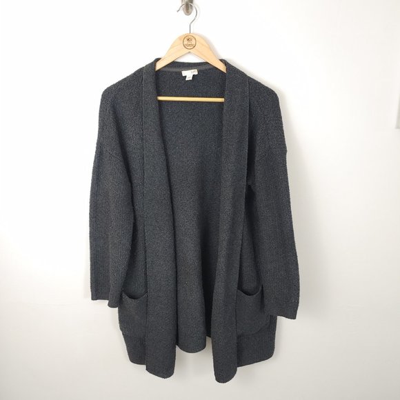 J. Jill Sweaters - J Jill Gray Open Front Cardigan with Pockets size M